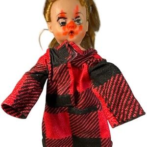 Plaid Red and Black Kids Doll scary creepy